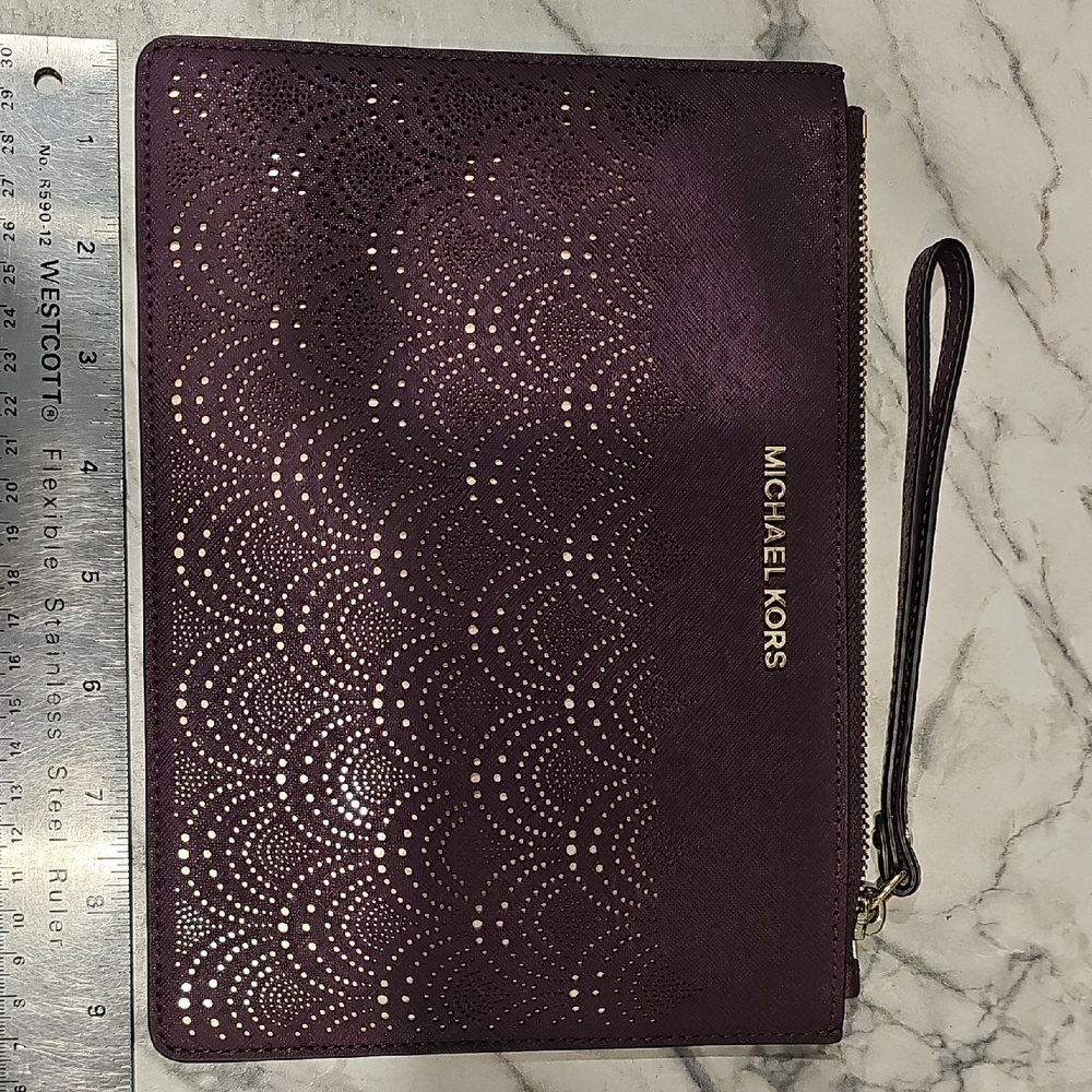 Michael Kors Burgandy Wristlet Clutch